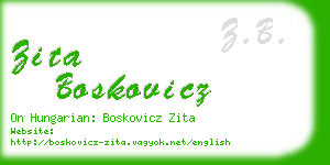 zita boskovicz business card